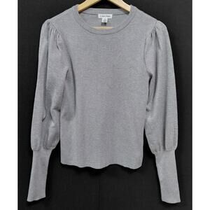 Calvin Klein Gray Knit Sweater Long Sleeve Solid Crew Neck Size S